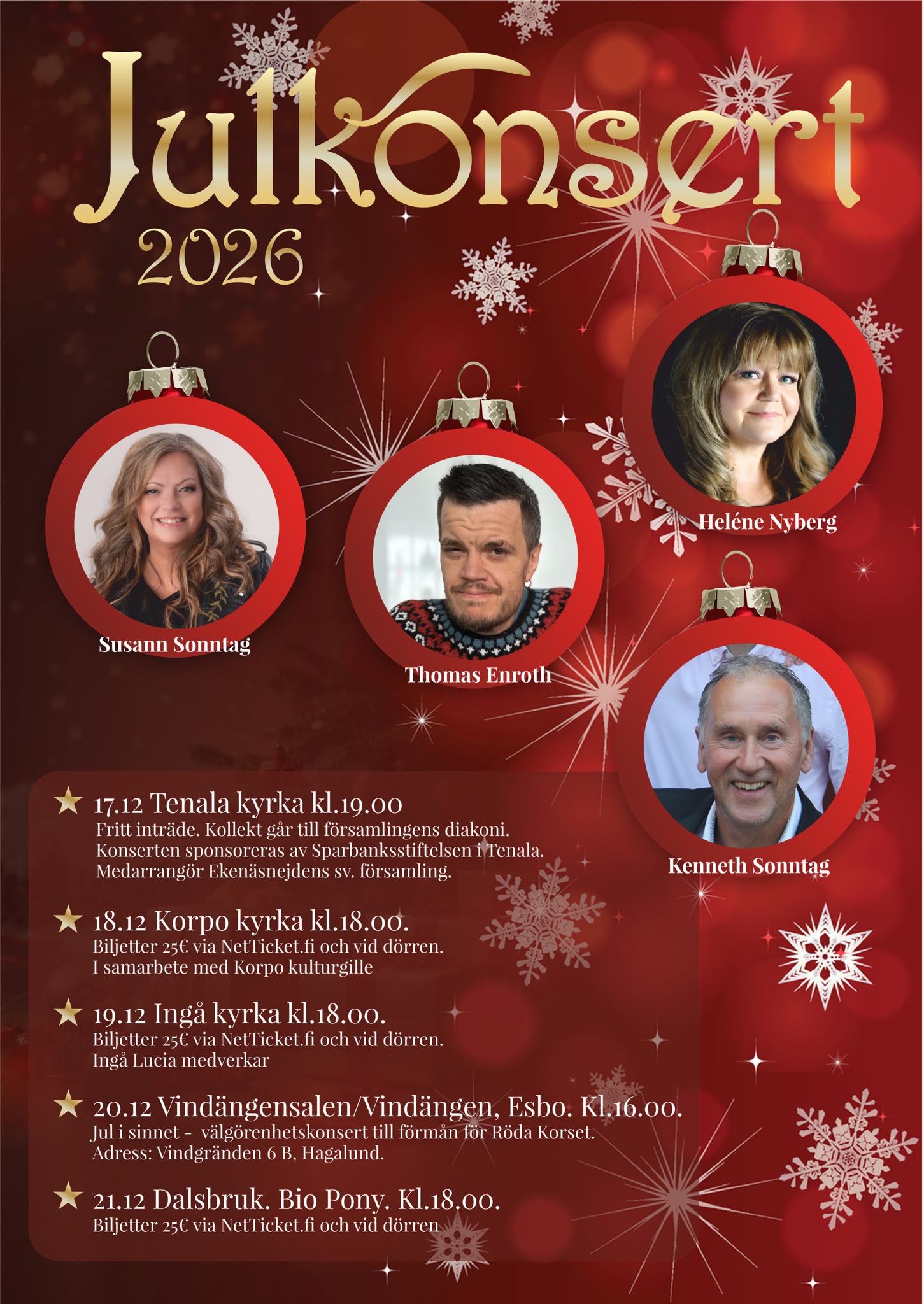 Susann Sonntag julkonsert 19.12.2026
